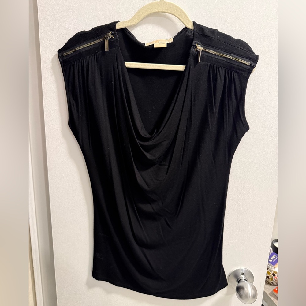 Michael Kors top, black with zipper detail
